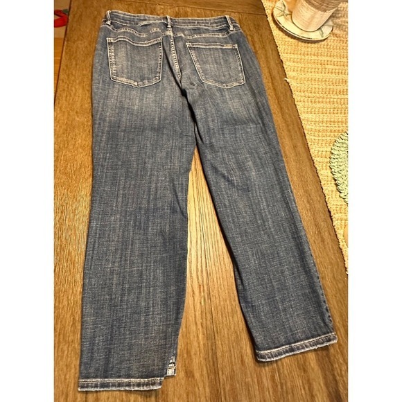 White House Black Market‎ Denim Jeans Ankle High-Rise Distressed Patched 12S - Picture 3 of 12